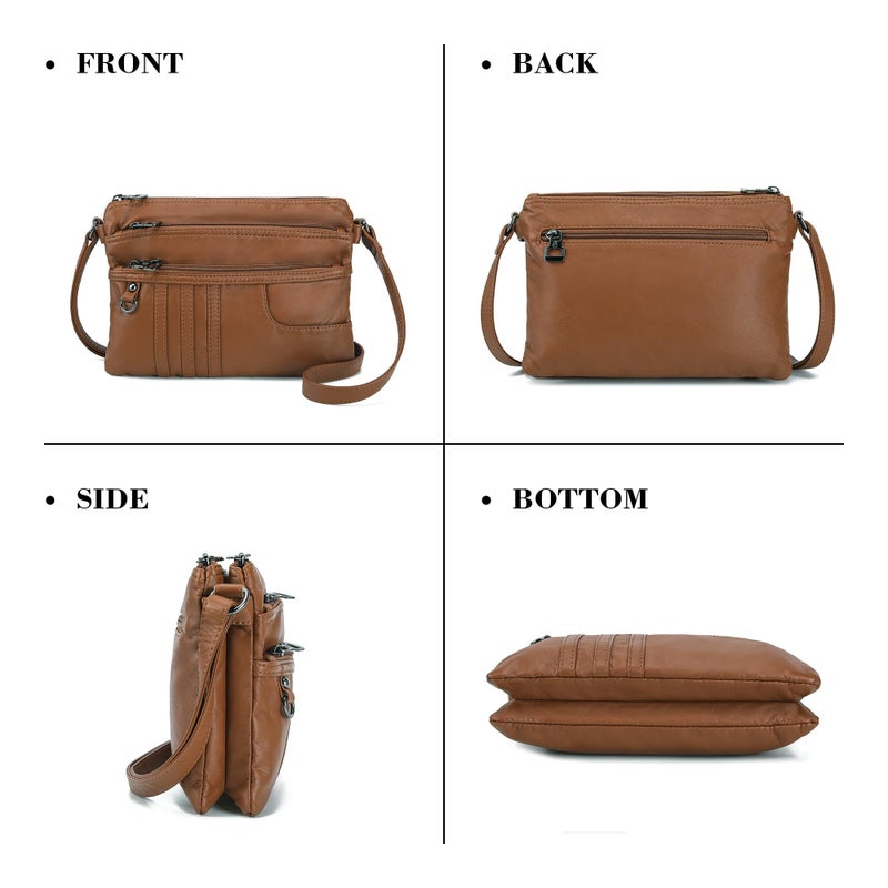 MINICAT Multiple Pockets Small Crossbody Purse Cell Phone Purse Shoulder Bags for Women Cross Body Bag for Woman(Brown Small) - Image 5
